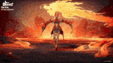 a cartoon of a woman surrounded by flames with the words tiktok marvel rivals on the bottom right