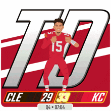 a graphic of a football player with the number 15 on his jersey