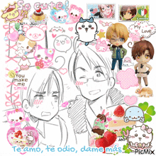 a collage of anime characters with the words so cute