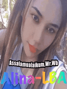 a picture of a woman with the words assalamualaikum wr wb written on the bottom