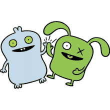 ugly dolls high five friends wink smiling