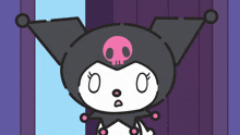 a cartoon character with a skull on its head