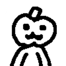 a black and white drawing of a cartoon character with a mustache .