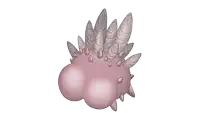 a cartoon illustration of a pink object with spikes on it