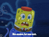 a cartoon of spongebob in a blue jellyfish with the words " what are you going to do with me "