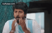 Unbelivable.Gif GIF - Unbelivable Sivakarthikeyan Closing Mouth With Hands GIFs