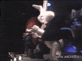 a video of a rabbit with the words wpix archives on the bottom right