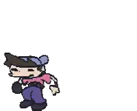 a pixel art of a boy holding a microphone and saying yo what 's up !!! p