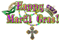 Happy Mardi Gras Beads Sticker - Happy Mardi Gras Beads Greeting Stickers
