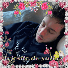 a picture of a man sleeping with the words " tyjosito de vali " written on the bottom