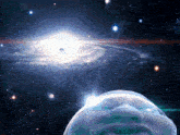 a picture of a galaxy with a face in the middle