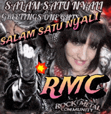 a picture of a woman with the word rmc on the bottom right