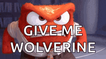 a cartoon character says give me wolverine in front of a basketball court .
