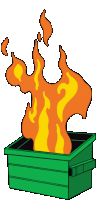 Garbage Can Flame Sticker - Garbage Can Flame Fire Stickers
