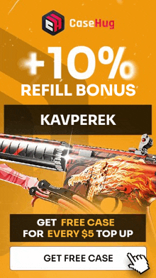 a casehug refill bonus advertisement with a picture of a rifle