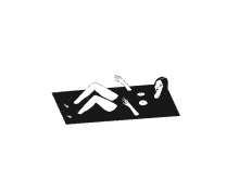 a black rectangle on a white background with a white border