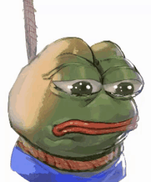 개구리 눈물 울기 슬픔 페페 밧줄 목메다 GIF - Pepe Crying Tears GIFs