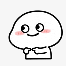 a drawing of a cartoon character with a smiling face and a pink cheek .