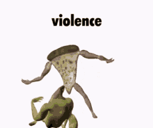 violence pepper pizza green pepper fighting