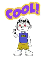 a cartoon monkey wearing sunglasses and a shirt that says zhot