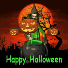 Happy Halloween Witch GIF - Happy Halloween Witch Pumpkins GIFs