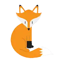 a fox with the words fox and tea on the bottom