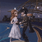 a man and woman are dancing in a video game
