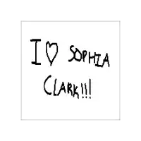 a black and white sign that says i love sophia clark !!!