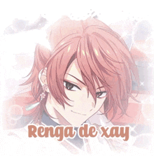 a drawing of a girl with red hair and the words renga de xay