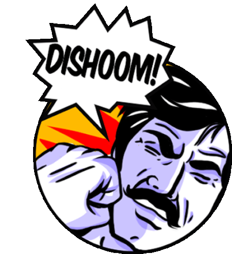 Man Being Punched With The Sound Of Dhishoom. Sticker - Obscure Emotions Punch Hit Stickers