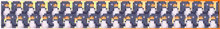 a row of squares with the letters a , b , c , d , e and f on them
