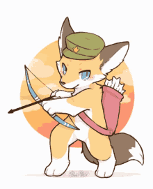 bow and arrow cute fox
