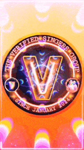 a logo for the verified singers group with a letter v