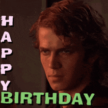 a picture of a man with the words happy birthday written on it