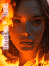 a close up of a woman 's face with the words " invite a hot " on the bottom