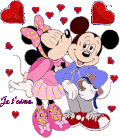 Love Mickeand Minnie Mouse Sticker - Love Mickeand Minnie Mouse Kiss Stickers