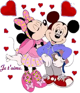 Love Mickeand Minnie Mouse Sticker - Love Mickeand Minnie Mouse Kiss Stickers