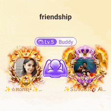 a picture of a woman and a picture of a man with the word friendship above them