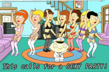 a cartoon says this calls for a sexy party on the bottom