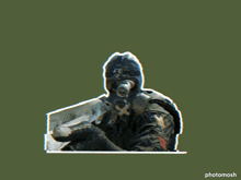 a picture of a soldier with the word photomosh at the bottom right