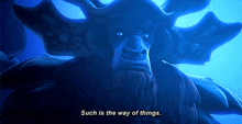 a cartoon character says such is the way of things in a blue background