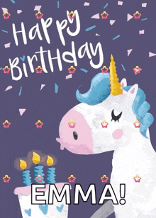 Happy Birthday Unicorn GIF