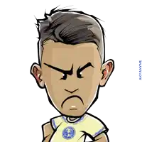 a cartoon drawing of a man with an angry look on his face by akyanmye