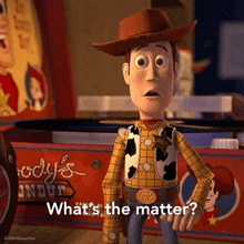 woody from toy story is standing in front of a sign that says woody 's diner