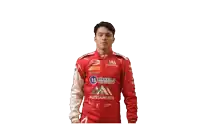 a man in a red alessandros uniform flexes his arms