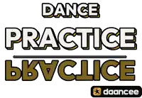 a logo for dance practice by daancee is displayed on a white background