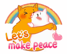 lets make pesce rainbow kitten friends making peace