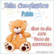 pablo feliz cumpleanos happy birthday may your day be full of surprises que tu dia este ileno de sorpresas