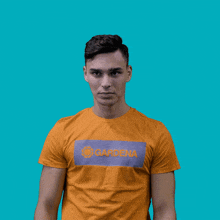 a man wearing a yellow shirt that says gardena on it