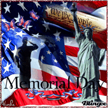 a memorial day greeting with a statue of liberty